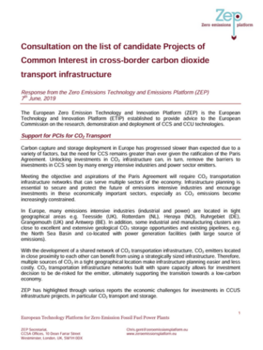 Consultation on the list of candidate PCIs in cross-border CO2 transport infrastructure
