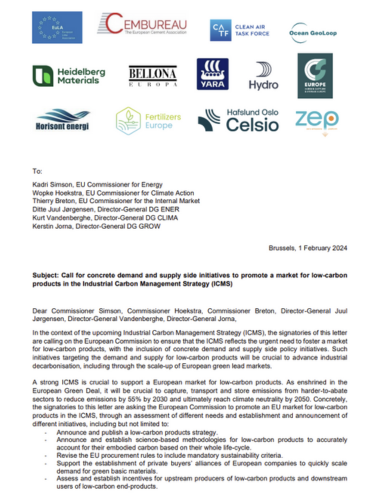 Open letter: Industry and civil society calls on European Commission to develop strategy for low-carbon products