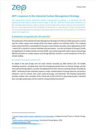 The Industrial Carbon Management Strategy: A landmark recognition for CCS and CCU