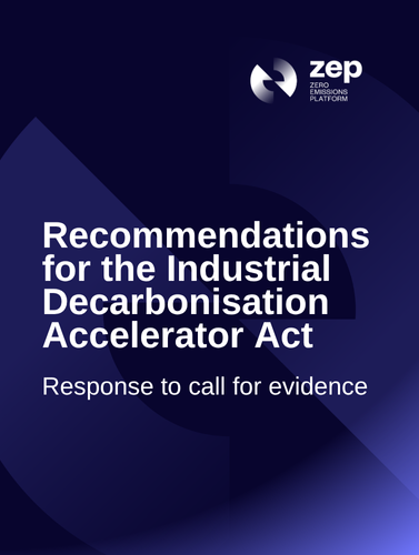 Recommendations for the Industrial Decarbonisation Accelerator Act