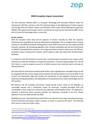 REDII inception impact assessment