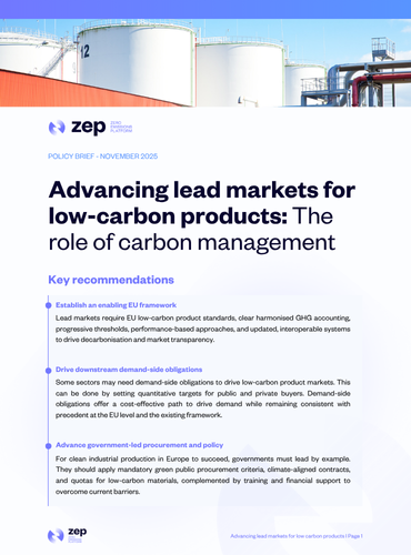 Advancing lead markets for low-carbon products: the role of carbon management